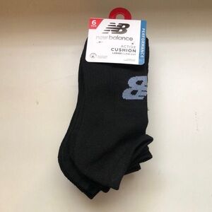 NWT Socks New Balance Low Cut Package 6 Pair Women’s Black Active Cushion Socks